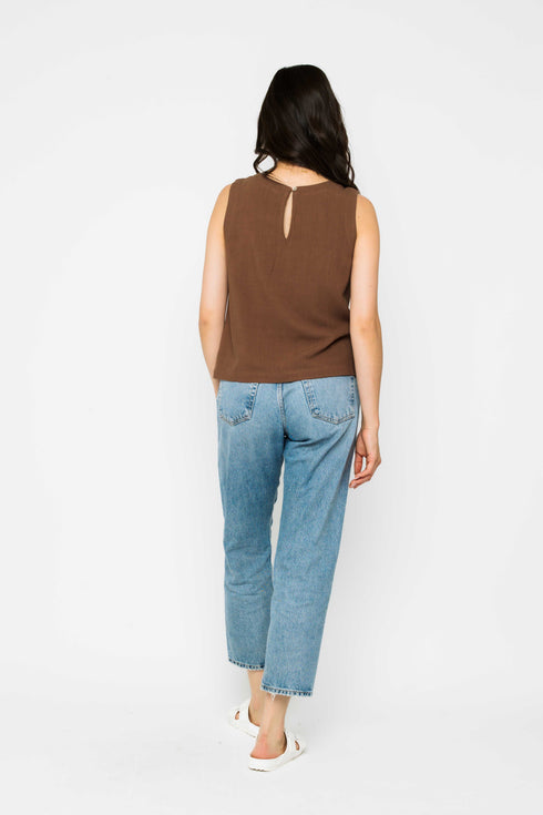 Keri-Sleeveless Woven Shell